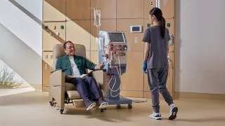 Smiling man getting treatment 