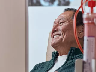 Smiling man getting treatment 